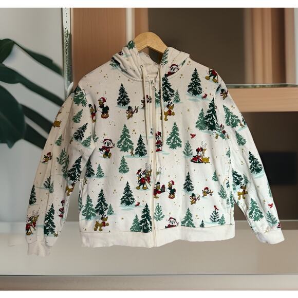 Disney Parks Christmas 2022 Mickey Mouse Hoodie Zip Up Jacket LARGE, Unisex EUC - Picture 1 of 13